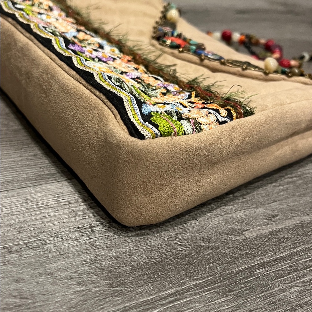 Mary Frances Embroidered and Beaded Suede Shoulder Bag - Picture 9 of 11